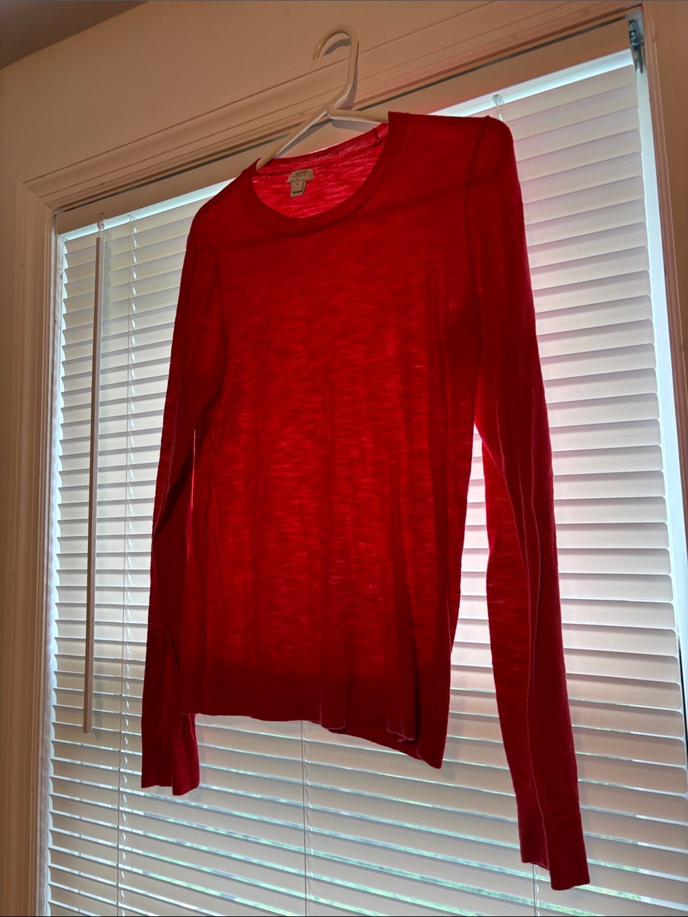 J. Crew Red Lightweight Crewneck Sweater
